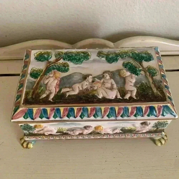 eugenio pattarino cherubs trinket box cappa di monte - Picture 2 of 11